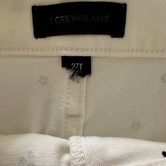 J.CREW Straight Leg Crop White With Flower Design Jeans Size 27T BNWT - Picture 11 of 13